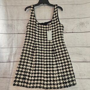Antonio Melani Size 12 Scarlet Glamour Macy Houndstooth Tweed Dress NWT 1031